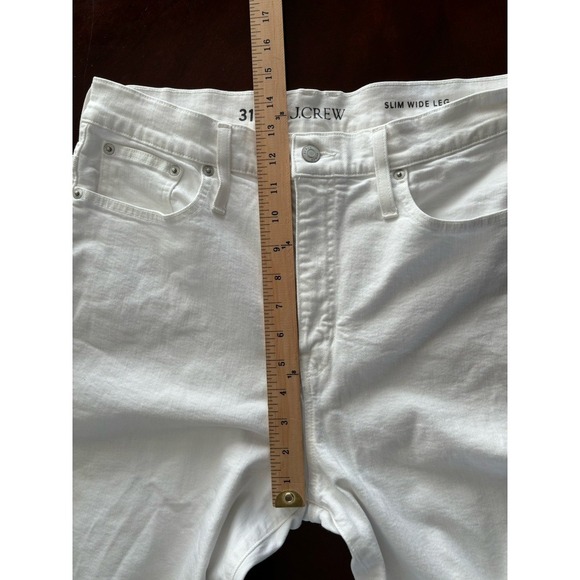 J.‎ Crew Slim Wide Leg Jeans  Women's Size 31   White Denim - Picture 12 of 14